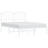 vidaXL Estrutura de cama com cabeceira 140x190 cm metal branco