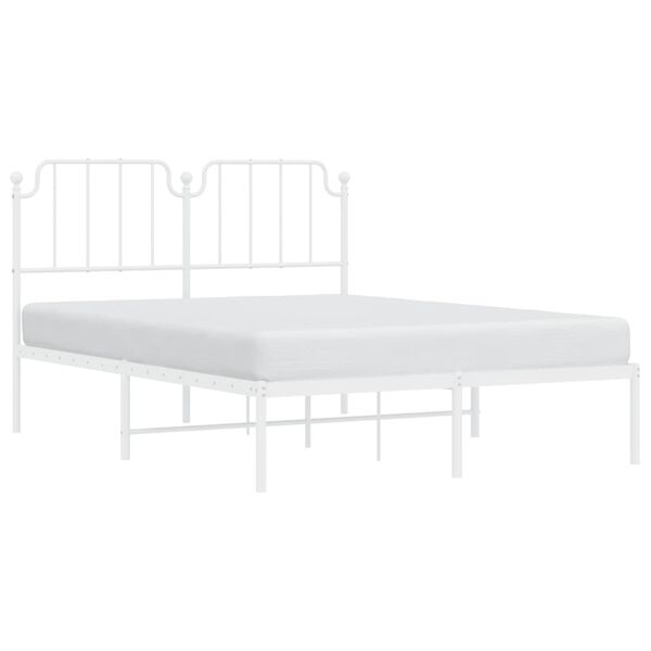 vidaXL Estrutura de cama com cabeceira 140x190 cm metal branco