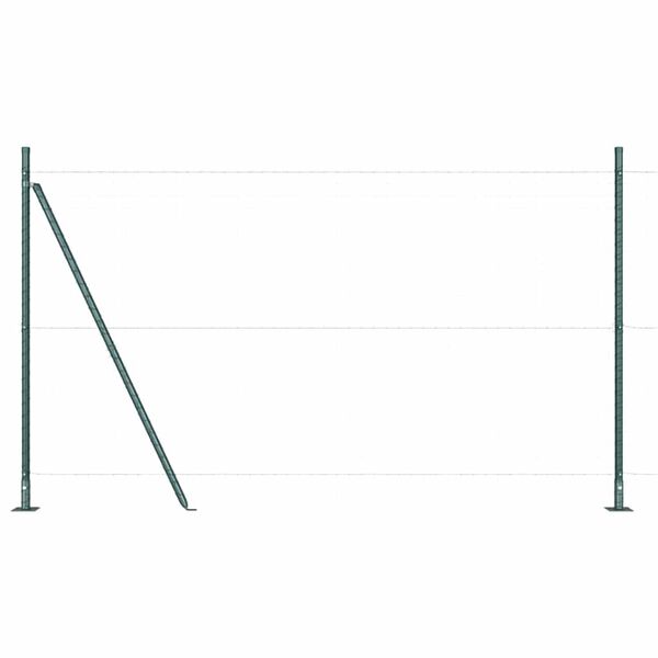 vidaXL Poste de Cerca 13 pcs Verde A&ccedil;o