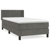 vidaXL Cama com molas/colch&atilde;o 80x200 cm veludo cinza-escuro
