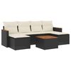 vidaXL 7 pcs conjunto de sof&aacute;s p/ jardim c/ almofad&otilde;es vime PE preto