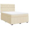 vidaXL Cama com molas/colch&atilde;o 140x190 cm tecido cor creme