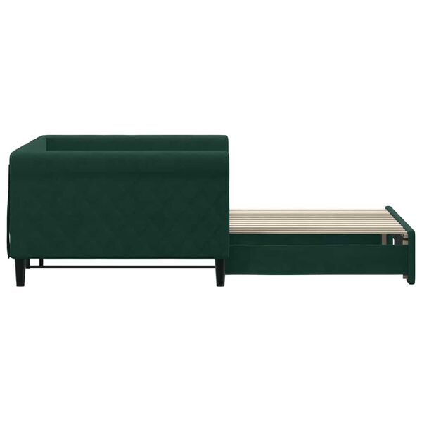 vidaXL Sof&aacute;-cama com gavet&atilde;o 100x200 cm veludo verde-escuro