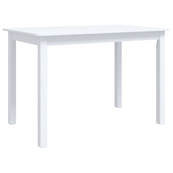 vidaXL Mesa de jantar 114x71x75cm madeira de seringueira maciça branco