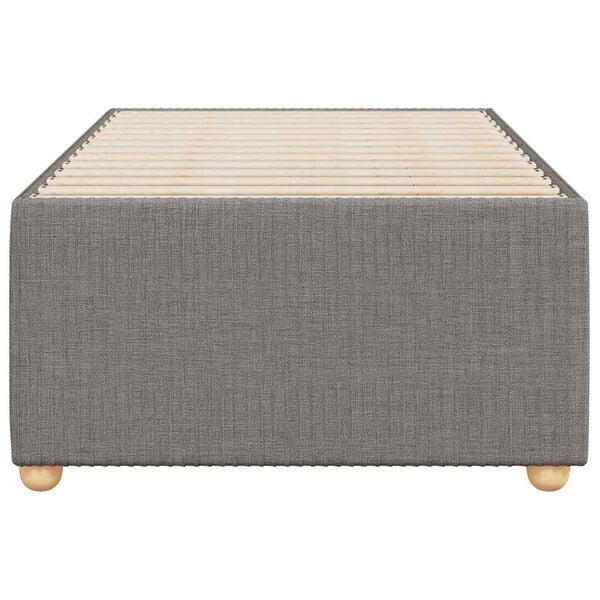 vidaXL Estrutura cama sem colch&atilde;o 100x200 cm tecido cinza-acastanhado
