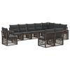 vidaXL Conjunto de Sof&aacute; de Jardim 10 unid. Cinza e Cinza Escuro