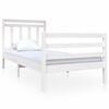 vidaXL Estrutura de cama solteiro 90x190 cm madeira maci&ccedil;a branco