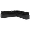 vidaXL 9 pcs conjunto de sof&aacute;s p/ jardim c/ almofad&otilde;es vime PE preto