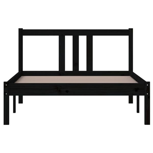 vidaXL Estrutura de cama 100x200 cm madeira maci&ccedil;a preto