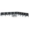 vidaXL Conjunto de Sof&aacute; de Jardim com almofada 10 pcs Preto A&ccedil;o