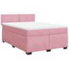 vidaXL Cama com molas/colch&atilde;o 140x190 cm veludo rosa