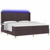 vidaXL Cama Box com colch&atilde;o com led Castanho 140 x 200 cm tecido