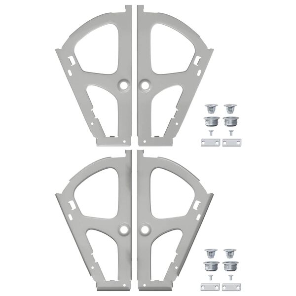 vidaXL Dobradi&ccedil;a de Gaveta Flip 2 pcs Prateado 235 x 155 x 30 mm Ferro