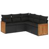 vidaXL 5 pcs conjunto sof&aacute;s de jardim com almofad&otilde;es vime PE preto
