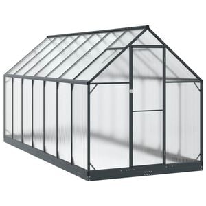 vidaXL Estufa de Jardim com porta Antracite 183,5 x 423,5 x 207 cm
