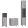 vidaXL 3 pcs conjunto m&oacute;veis WC derivados de madeira cinzento sonoma