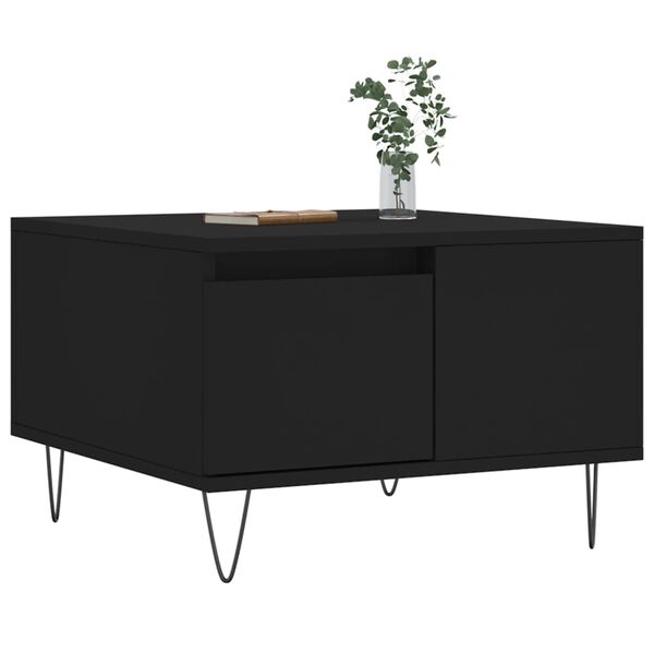 vidaXL Mesa de centro 55x55x36,5 cm derivados de madeira preto