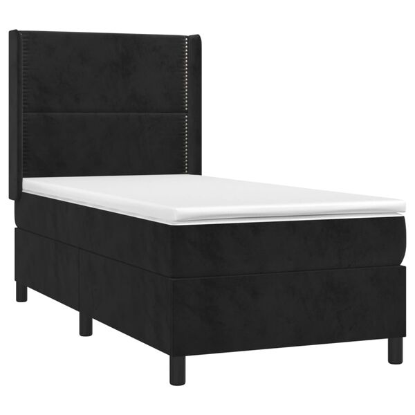vidaXL Cama com molas/colch&atilde;o 80x200 cm veludo preto
