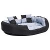 vidaXL Almofad&atilde;o p/ c&atilde;es revers&iacute;vel e lav&aacute;vel 110x80x23 cm cinza/preto