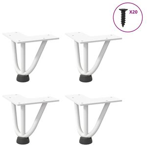 vidaXL Pernas de grampo para mesa de centro 4 pe&ccedil;as, branco, 10 cm, a&ccedil;o maci&ccedil;o
