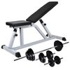 vidaXL Banco muscula&ccedil;&atilde;o c/ conjunto de barras e halteres 30,5 kg