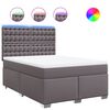 vidaXL Cama com molas/colch&atilde;o 140x190 cm couro artificial cinzento