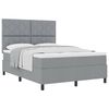 vidaXL Cama Box com cabeceira Cinzento-claro 140 x 190 cm tecido