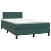 vidaXL Cama box spring c/ colch&atilde;o e LED 120x210 cm veludo verde-escuro