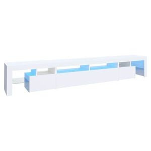 vidaXL M&oacute;vel de TV com luzes LED 260x36,5x40 cm branco
