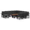 vidaXL Conjunto de Sof&aacute; de Jardim 13 unid. Preto e Cinza Escuro