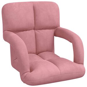 vidaXL Cadeira de ch&atilde;o ajust&aacute;vel Rosa Veludo