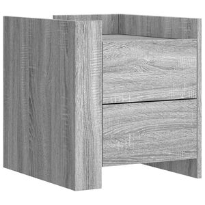 vidaXL Mesa cabeceira 45x50x50 cm derivados de madeira cinzento sonoma