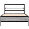 vidaXL Estrutura cama 100x200 cm derivados madeira/metal cinza sonoma