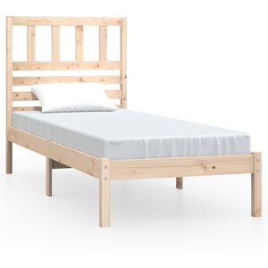 vidaXL Estrutura de cama de solteiro 90x190 cm pinho maci&ccedil;o