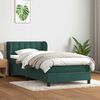 vidaXL Cama com molas/colch&atilde;o 100x210 cm veludo verde-escuro