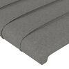 vidaXL Cabeceira cama c/ abas tecido 203x16x118/128 cm cinzento-escuro