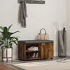 vidaXL Banco de Hall com almofada Carvalho Fumado 80 x 38 x 46 cm