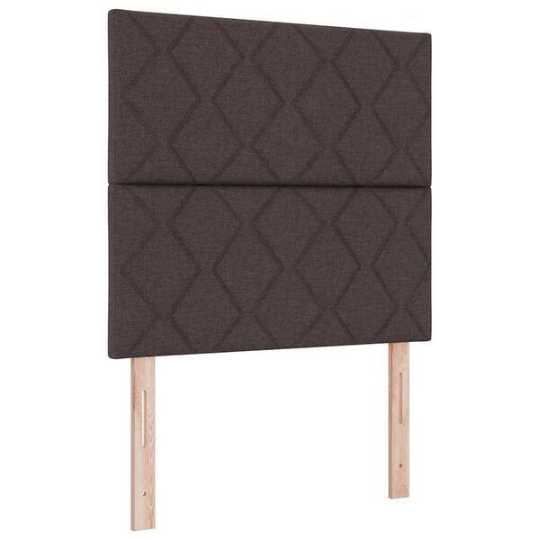vidaXL Cama Box com colch&atilde;o Castanho escuro 120 x 190 cm tecido