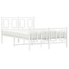 vidaXL Estrutura de cama com cabeceira e p&eacute;s 120x190 cm metal branco