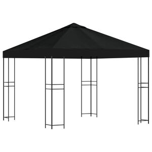 vidaXL Gazebo 3 x 3 m Preto Poli&eacute;ster e A&ccedil;o 190 gsm