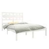 vidaXL Estrutura de cama casal 135x190 cm madeira maci&ccedil;a branco