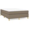 vidaXL Estrutura de cama com molas 140x200 cm tecido castanho-acinzentado