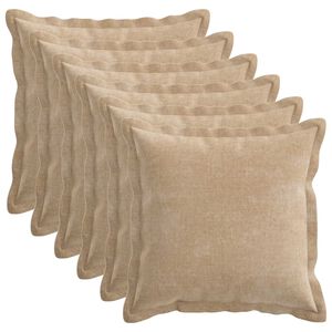 vidaXL Capa almofada 6 unid. HOUTEN Cinzento-acastanhado 35 x 35 cm