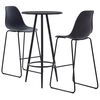 vidaXL 3 pcs conjunto de bar pl&aacute;stico preto
