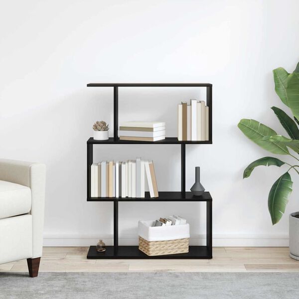 vidaXL Gabinete de Livros Carvalho Preto 70 x 24 x 97 cm