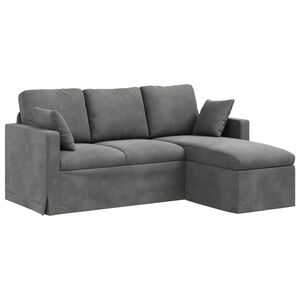 vidaXL Sof&aacute; Cinza Escuro 178 x 134 x 80 cm Veludo