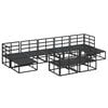 vidaXL Conjunto de Sofá de Jardim com almofada 9 pcs Preto Alumínio