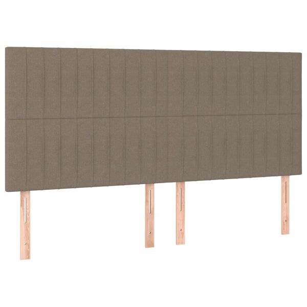 vidaXL Cabeceira Taupe 160x5x118/128 cm Tecido