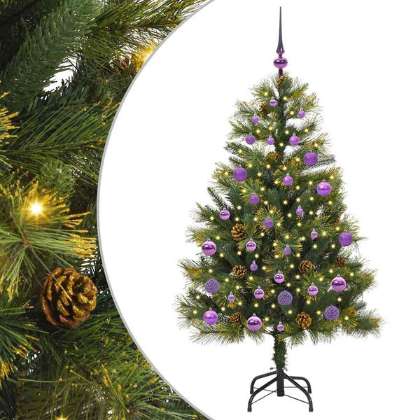 vidaXL &Aacute;rvore de Natal Artificial Articulada com Cones Verde 150 cm