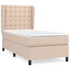vidaXL Cama com molas/colch&atilde;o 100x200 cm couro artificial cappuccino